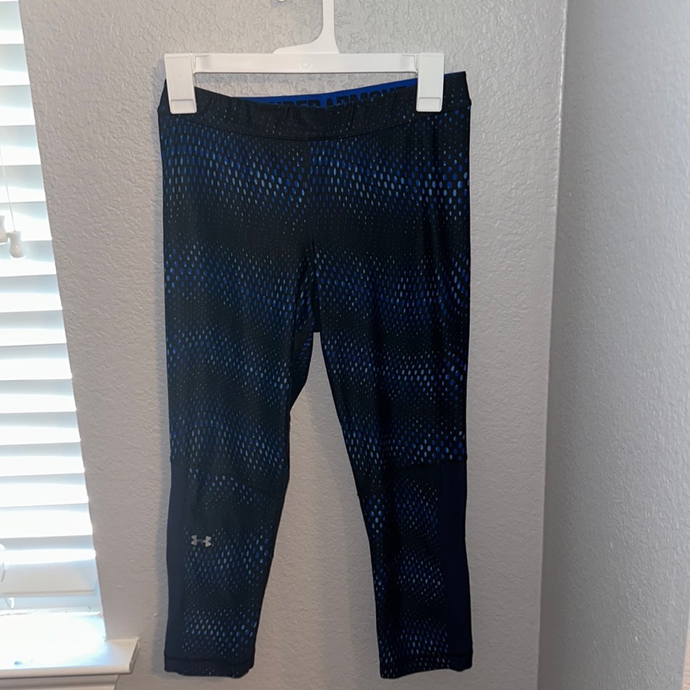 Under armor blue and black leggings size M